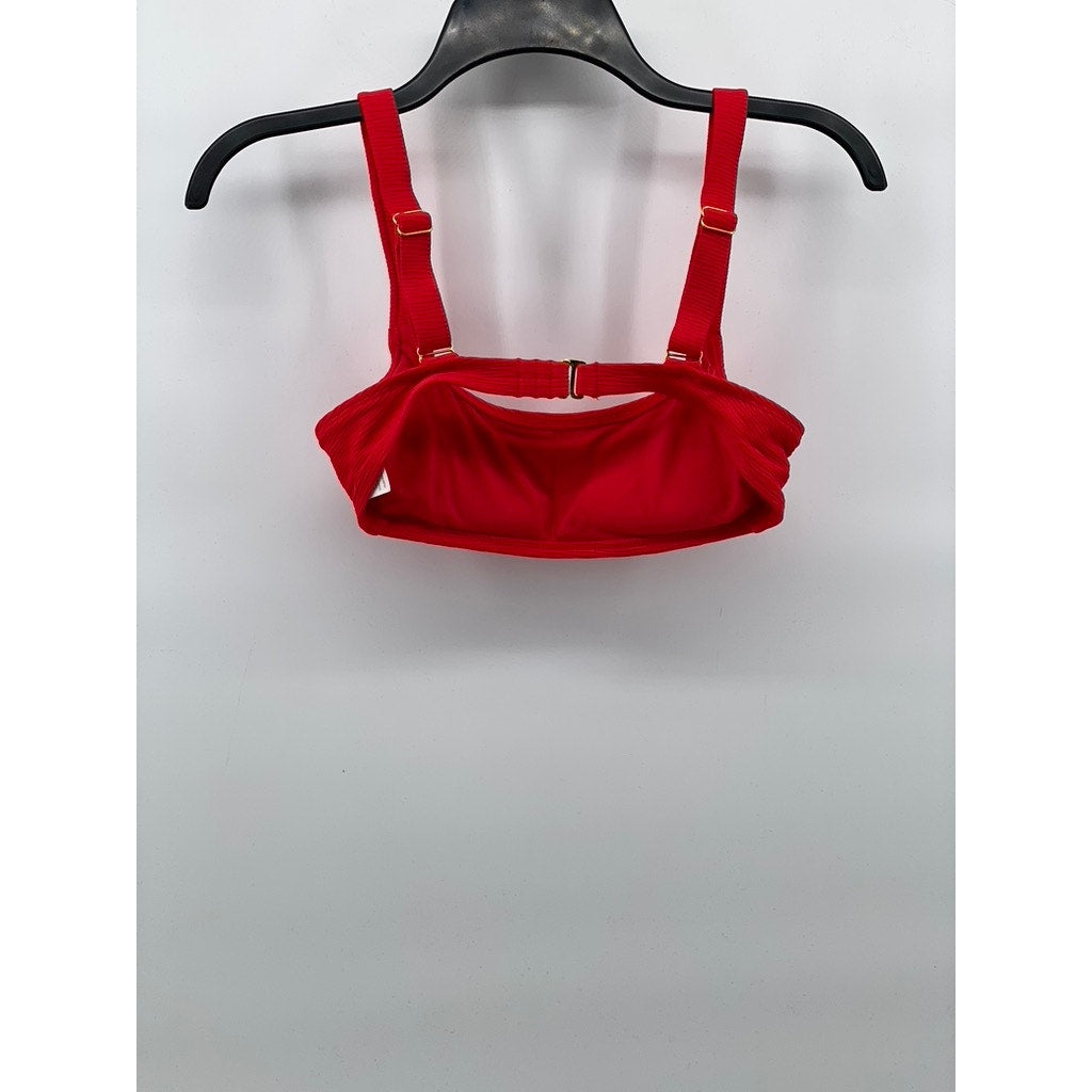 WILD FABLE Women's Red Textured Adjustable Strap Bralette Bikini Top SZ S