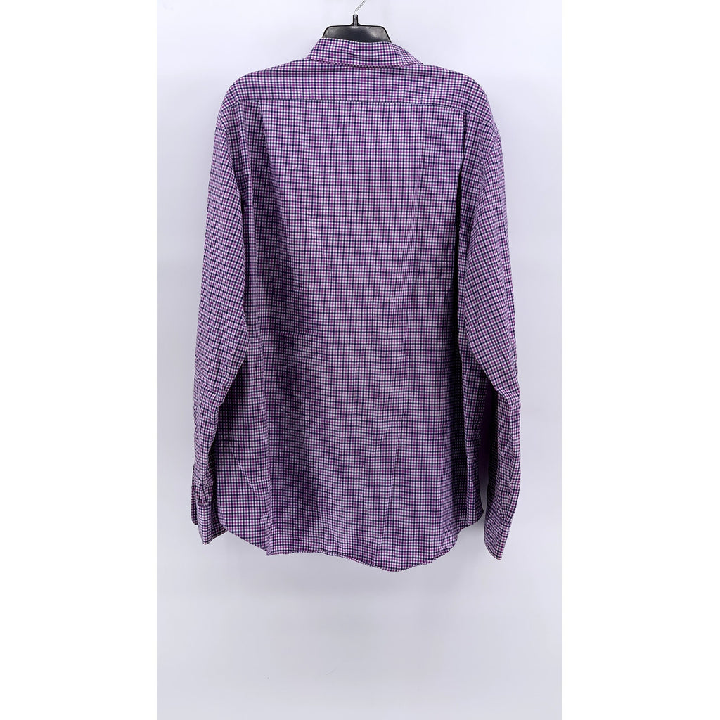 POLO RALPH LAUREN Men's Pink-Navy Gingham Button-Up Long Sleeve Shirt SZ 2XL