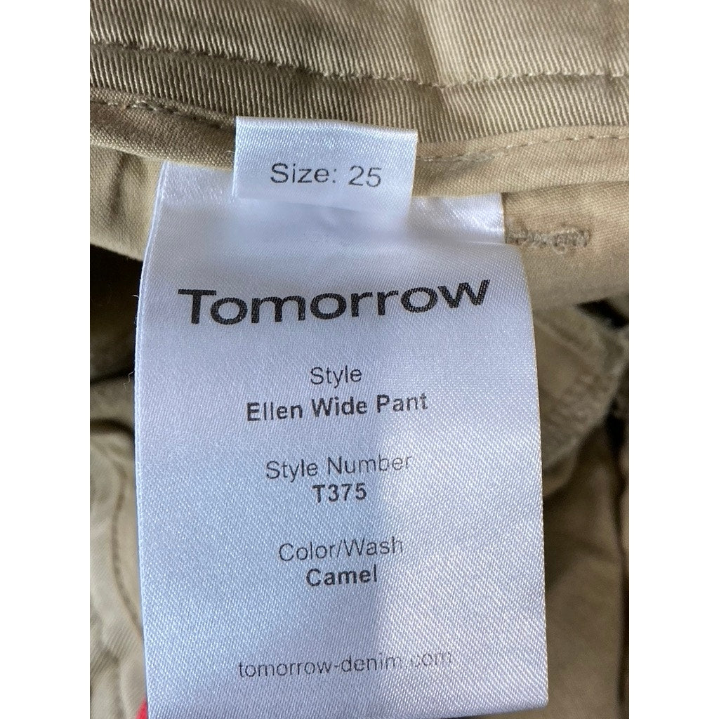 TOMORROW Women's Camel Ellen Wide-Leg High-Rise Pant SZ 25