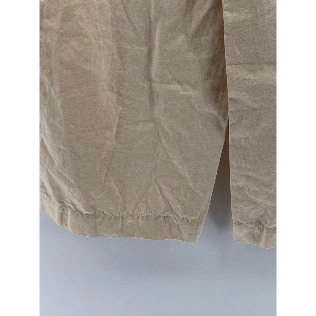 LOFT Women's Beige Seamed Twill Wide-Leg Cropped Pant SZ 6