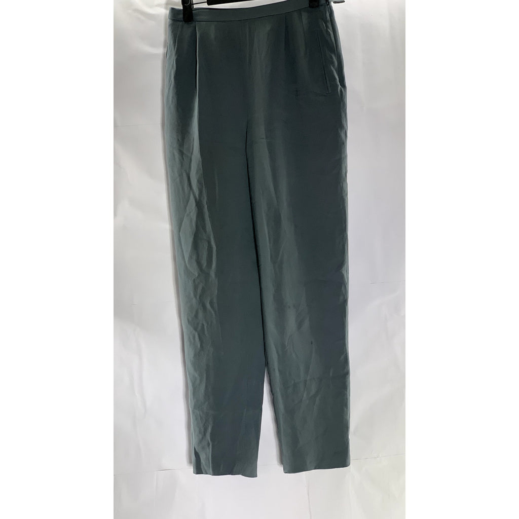 VALERIE STEVENS Women's Vintage Petite Gray Silk Pleated Dress Pant SZ 6P