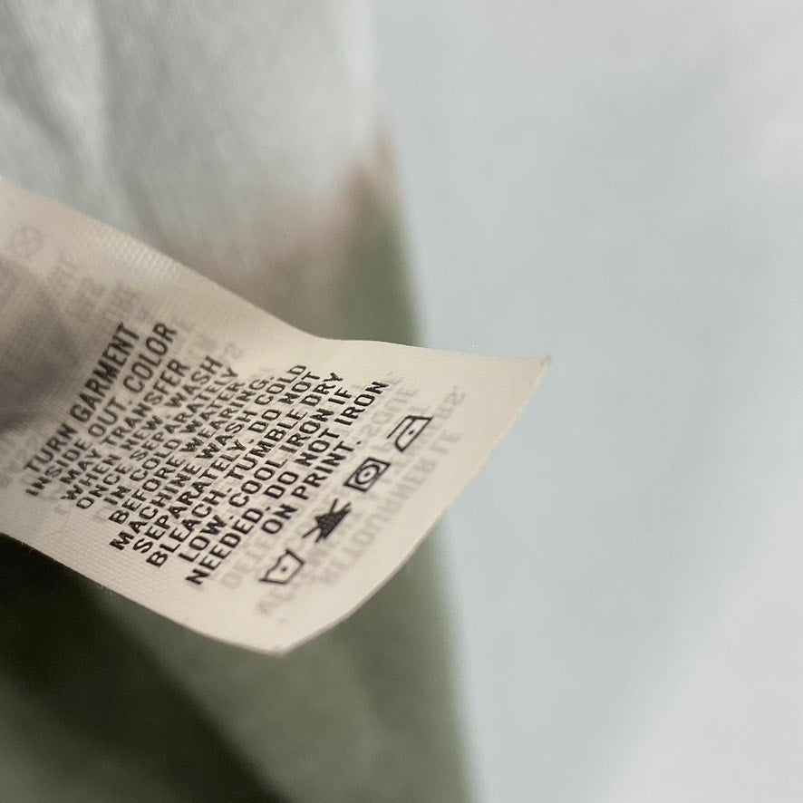 AERIE Women's Green Tie-Dye Quarter-Zip Hooded Cropped Pullover Sweater SZ M