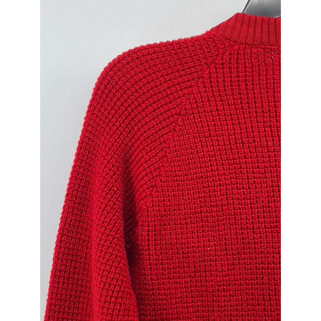 PENDELTON Women's Dark Red Vintage Knit Virgin Wool Button-Up Cardigan SZ M