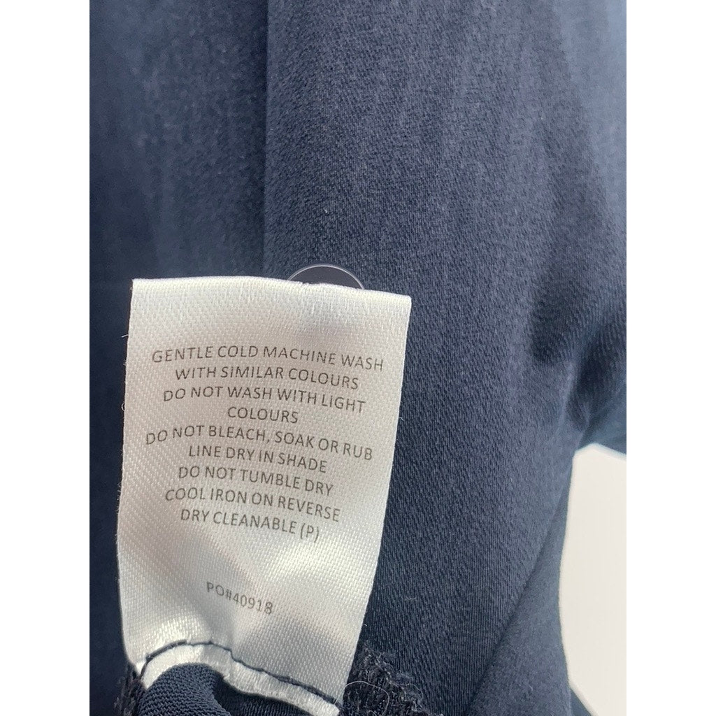 CARGO CREW Women's Navy Solid Half-Button Short Sleeve Uniform Shirt SZ 14(US10)