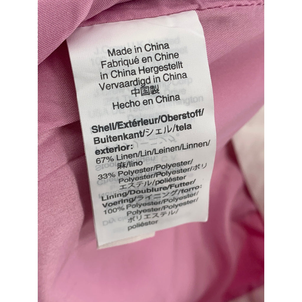 J.CREW Women's Dark Pink Solid Straight-Leg Linen-Blend Pant SZ 4