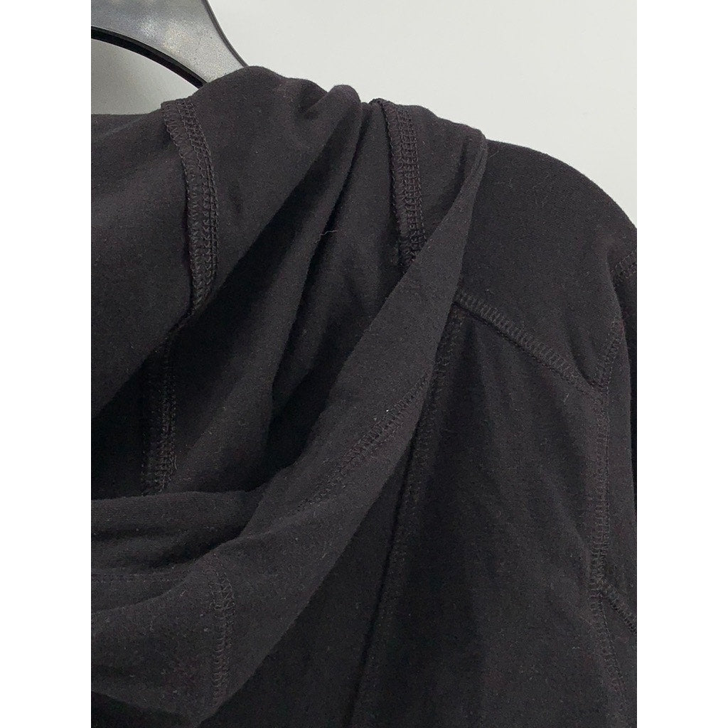 TEK GEAR Women's Black Zip-Up Hooded Essential Gear Sweater SZ M