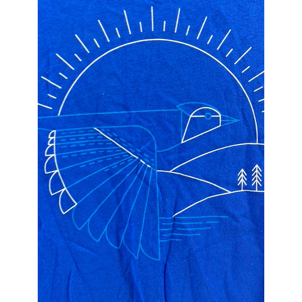 UNBRANDED Men's Royal Blue Crewneck Bird Graphic Short Sleeve Casual T-Shirt SZM