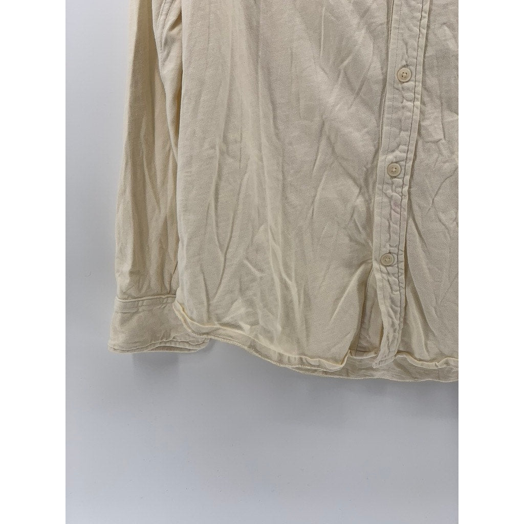 J.CREW Men's Off-White Garment Dyed Button-Up Long Sleeve Shirt SZ L