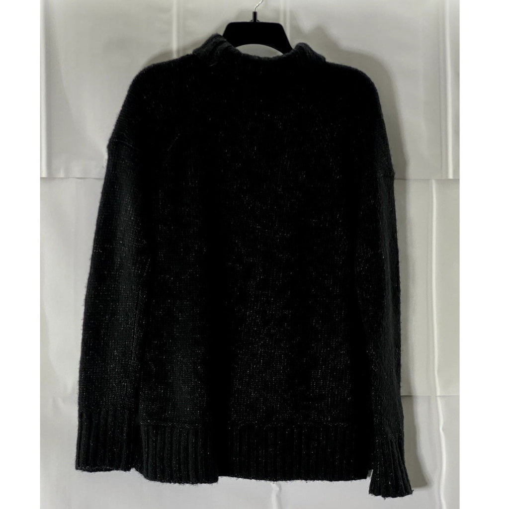 EVERLANE Women's Black Merino Wool/Pima Cotton Pullover Turtleneck Sweater SZ S