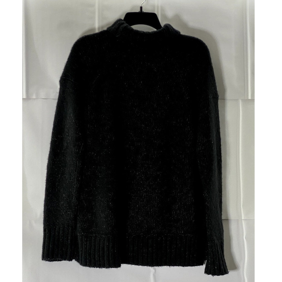 EVERLANE Women's Black Merino Wool/Pima Cotton Pullover Turtleneck Sweater SZ S