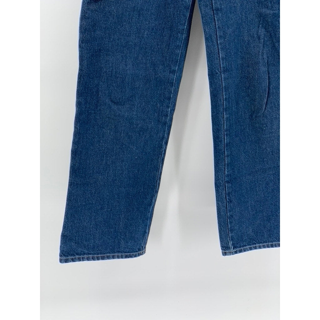 TRIARCHY Women's Blue Denim Mrs. Klieo High-Rise Cargo Baggy Jeans SZ 26