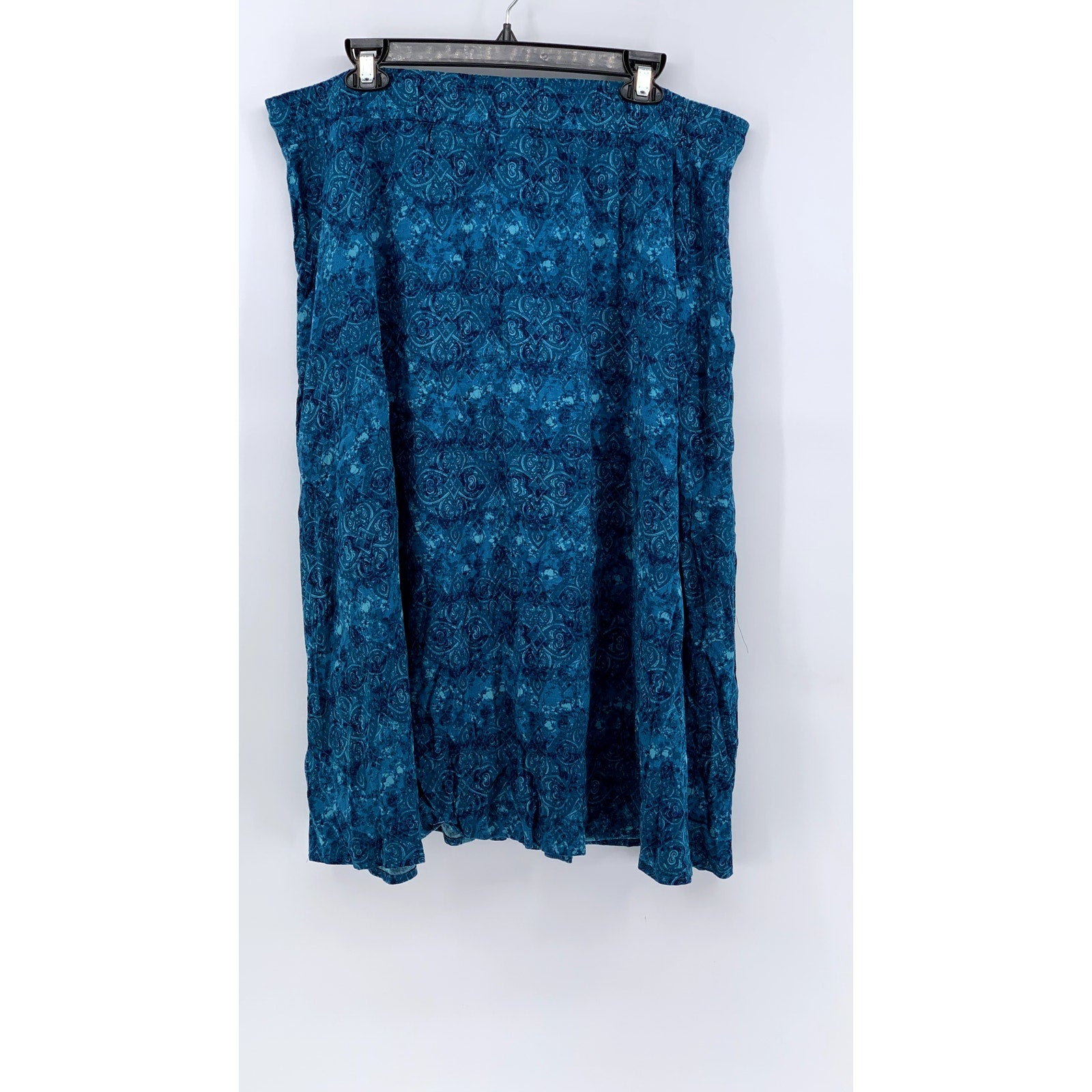 LULAROE Women's Blue Printed Pull-On Midi Skirt SZ XL
