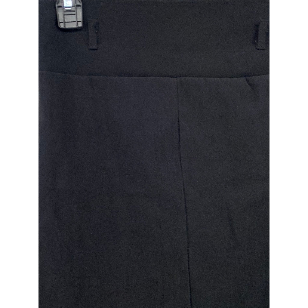 IRIS Women's Black Solid Straight Knee Length Pencil Skirt SZ M