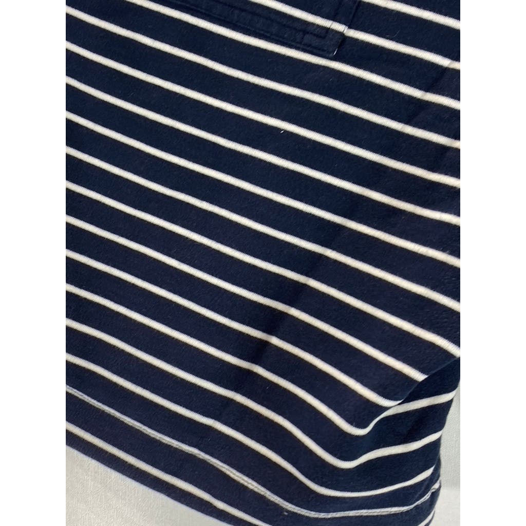 MICHAEL KORS Women's Navy/White Striped Casual Shorts SZ L