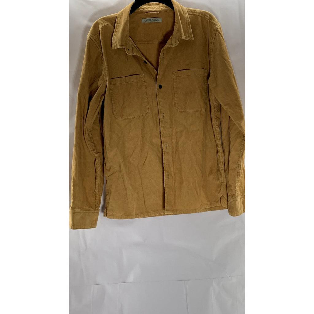 OUTERKNOWN Men's Tan Townes Corduroy Button-Up Long Sleeve Shirt SZ M