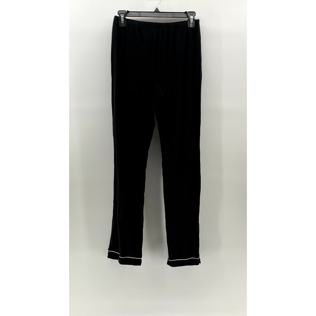 UNBRANDED Women's Black Pull-On Relaxed-Fit Straight Leg Pajama Pant SZ S