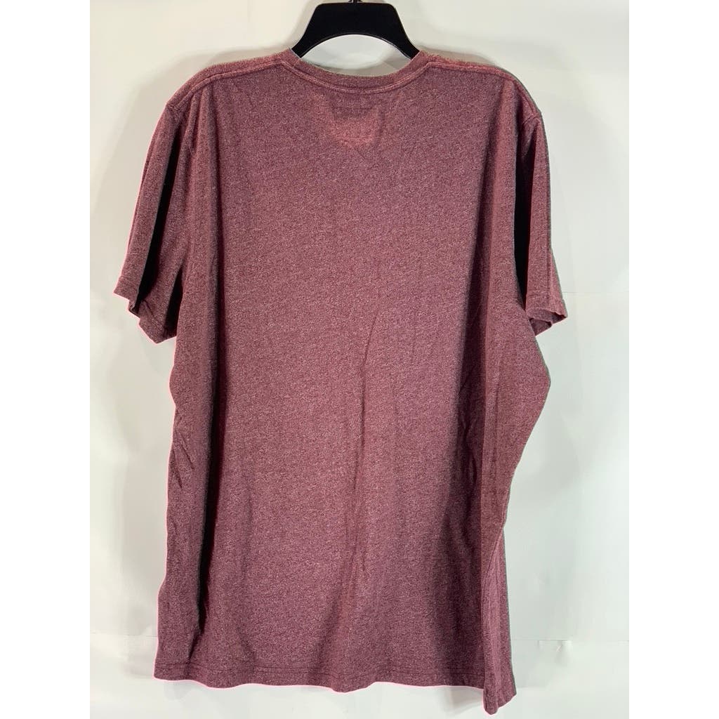 ABERCROMBIE & FITCH Men's Red Heather Crewneck Cotton-Blend T-Shirt SZ 2XL