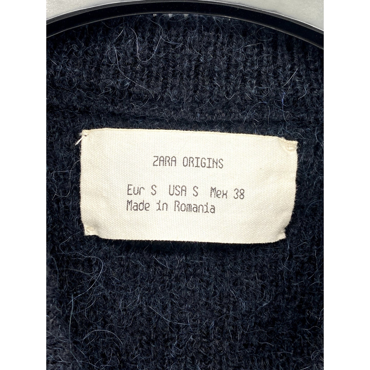 ZARA ORIGINS Women's Dark Navy Wool-Blend V-Neck Button-Up Sleeveless Vest SZ S