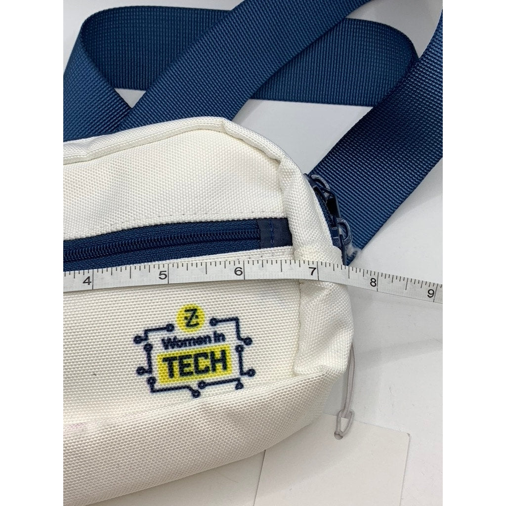 UNBRANDED Women's White-Blue Lightweight Logo Fanny Pack SZ OS