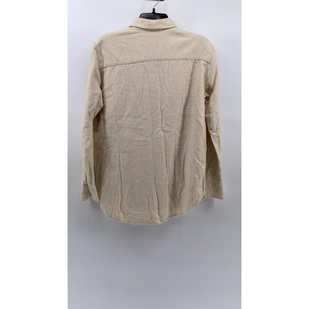 MADEWELL Women's Beige Cotton Button-Up Top SZ XS