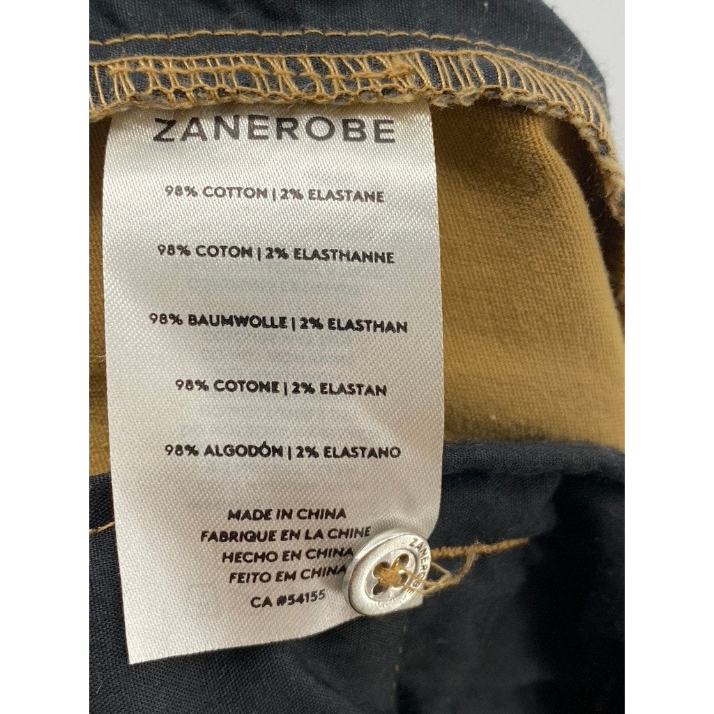 ZANEROBE Men's Tan Drawstring Sureshot Denim Jogger Pants SZ 34