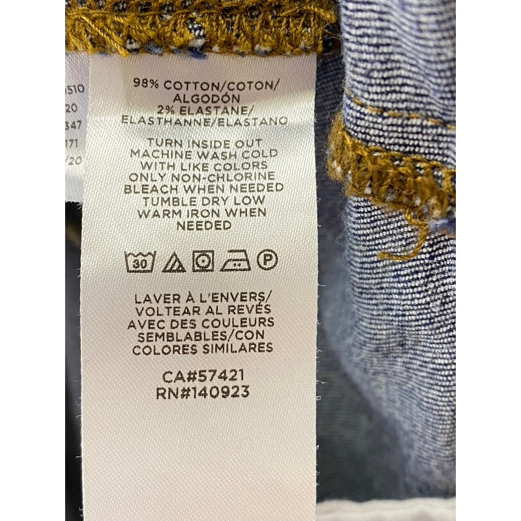 LOFT Women's Dark Blue Rinse Wash Patch Pocket High-Rise Denim Shorts SZ 25