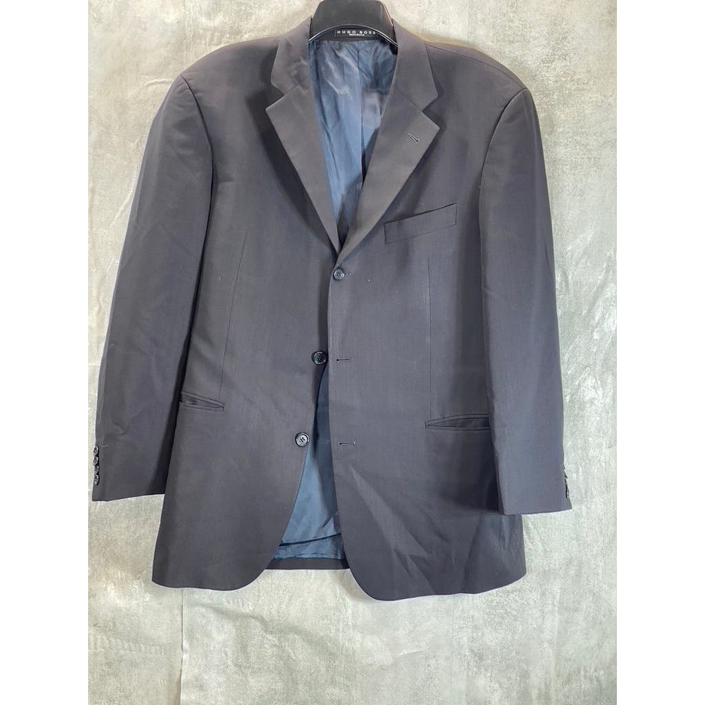 BOSS HUGO BOSS Men's Black Solid Vintage Three-Button Blazer SZ 42R