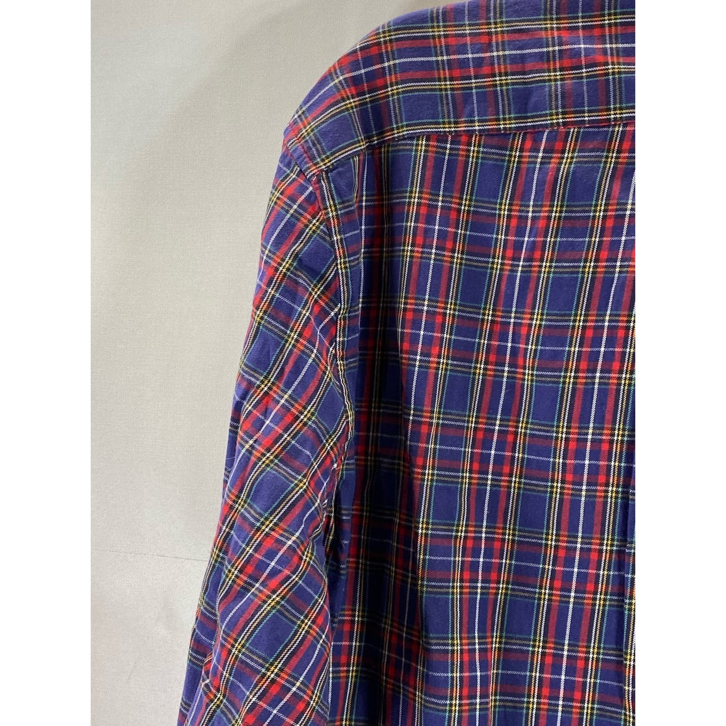 J.CREW Men's Multicolor Plaid Brushed Twill Slim-Fit Button-Up Shirt SZ L