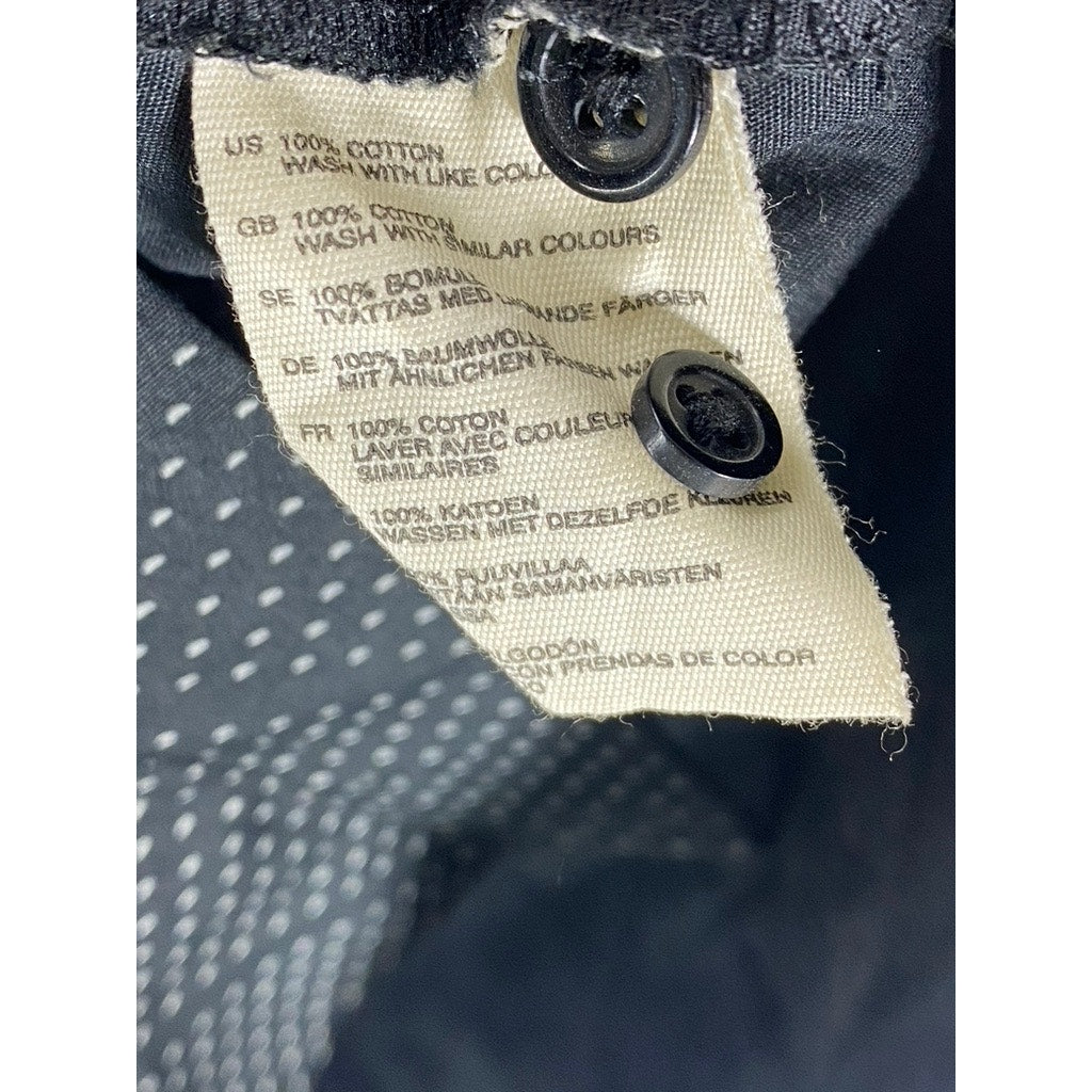 H&M Men's Black Micro Dot Striped Regular-Fit Button-Up Long Sleeve Shirt SZ S