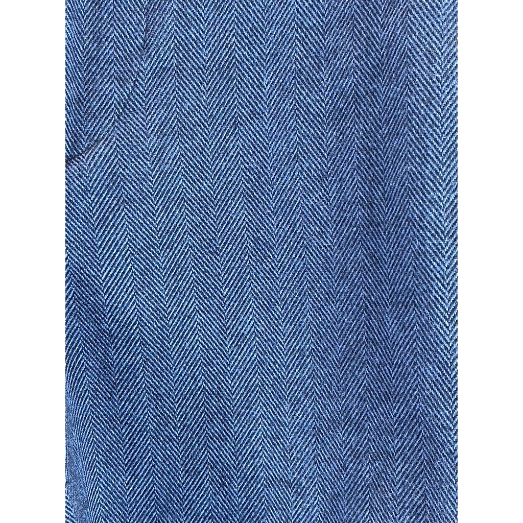 PAUL FREDRICK Men's Navy Cotton Stretch Classic-Fit Pleated Cuffed-Hem Pant SZ35