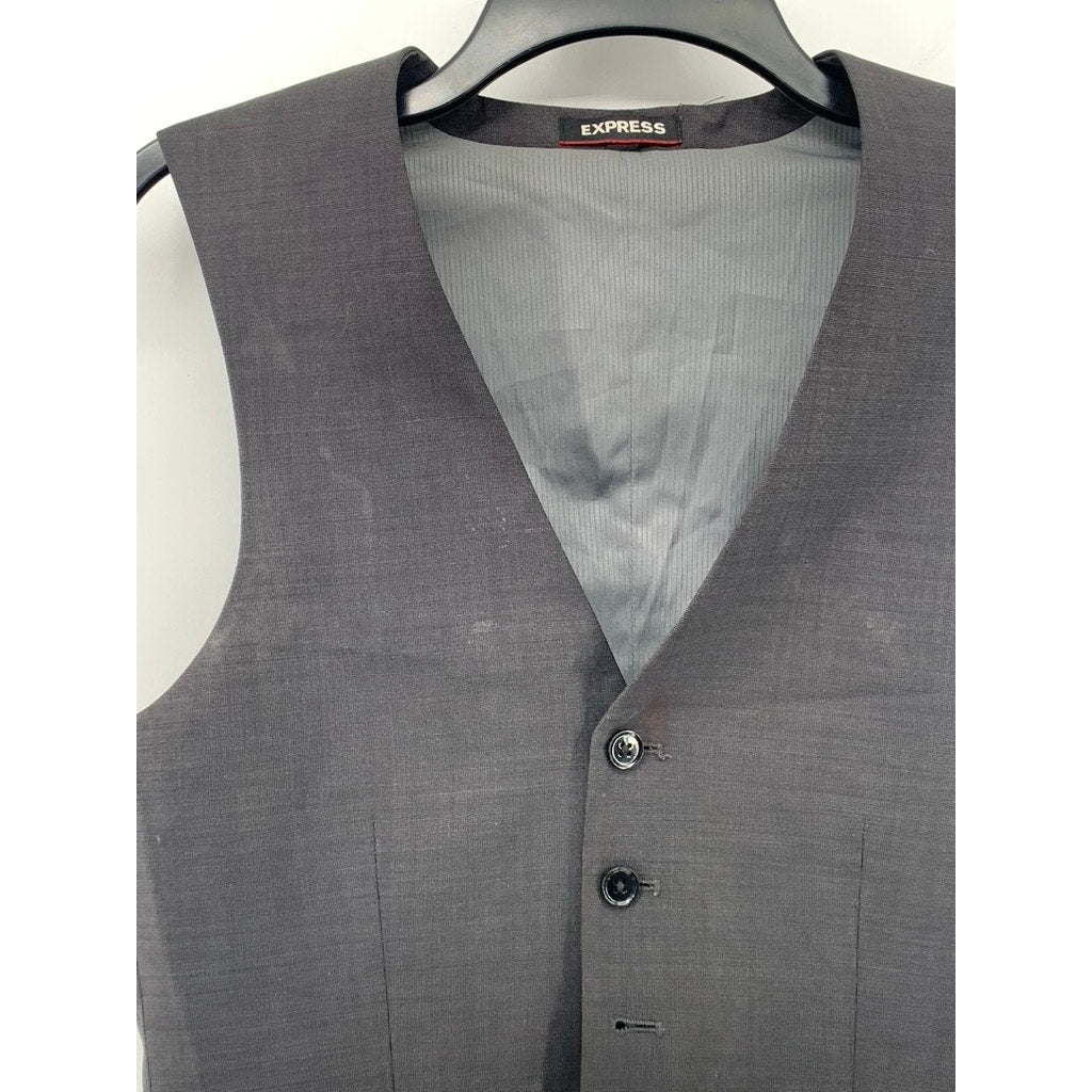 EXPRESS Men's Black 5-Button Adjustable Back V-Neck Suit Vest SZ XS