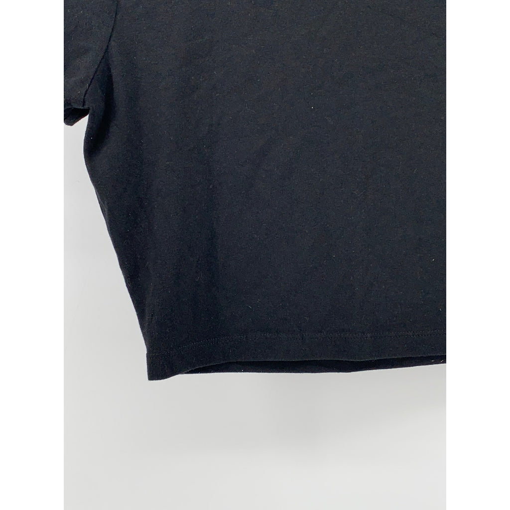WILD FABLE Women's Black Solid Crewneck Short Sleeve Casual Cropped Top SZ L