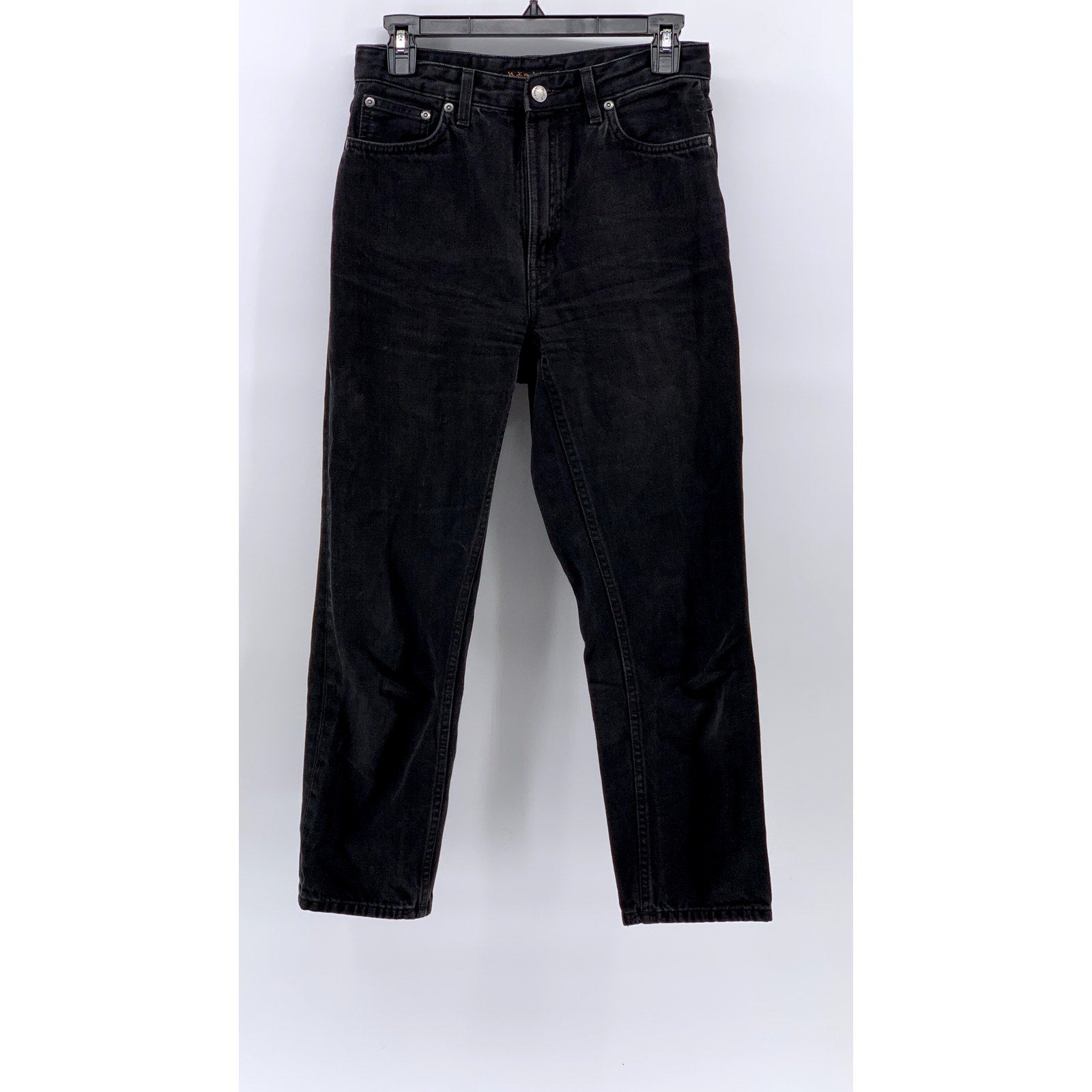 NUDIE JEANS CO Men's Black Denim Tapered Jeans SZ 28X26