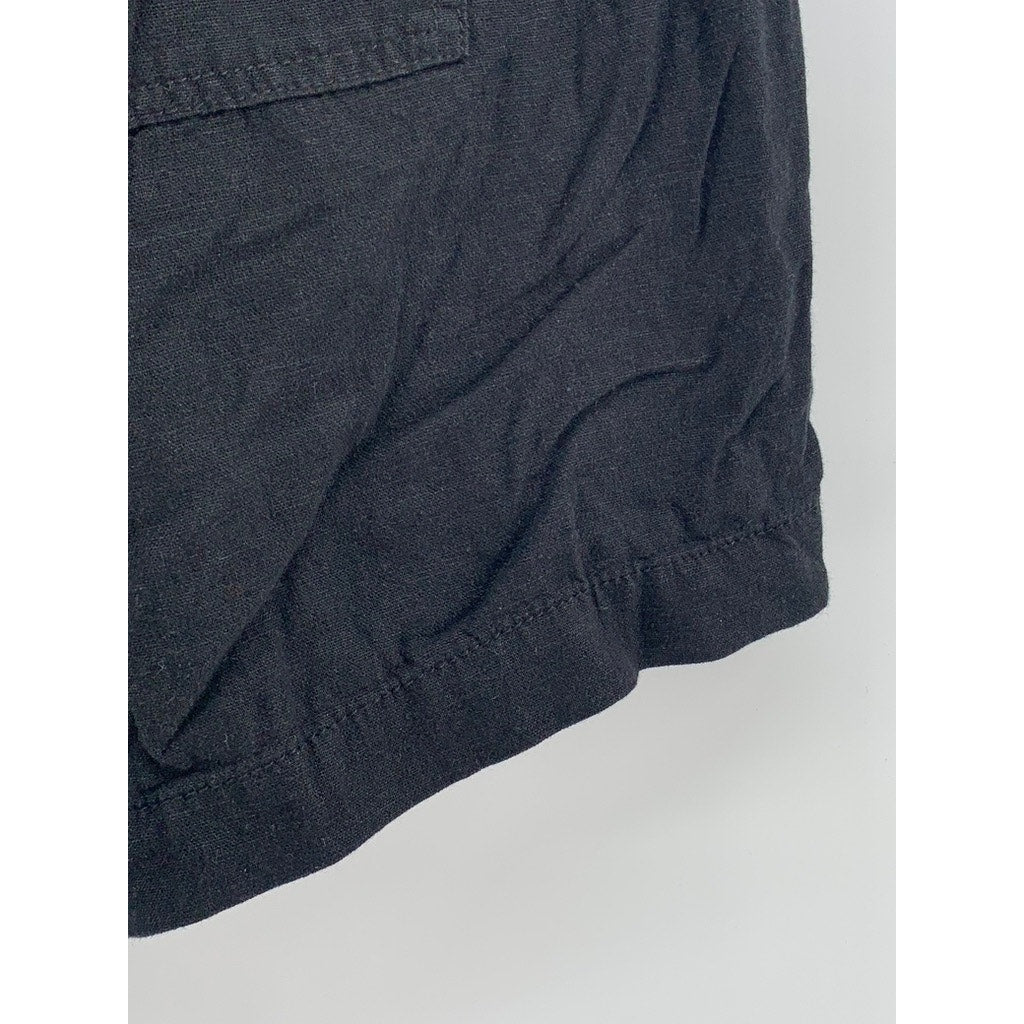 BRIGGS Women's Black Linen Blend Casual Shorts SZ XL