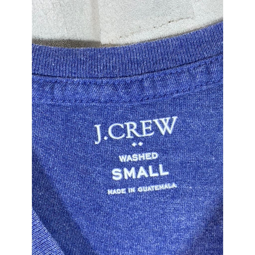 J.CREW Men's Dark Blue Washed Crewneck Regular-Fit Short Sleeve T-Shirt SZ S