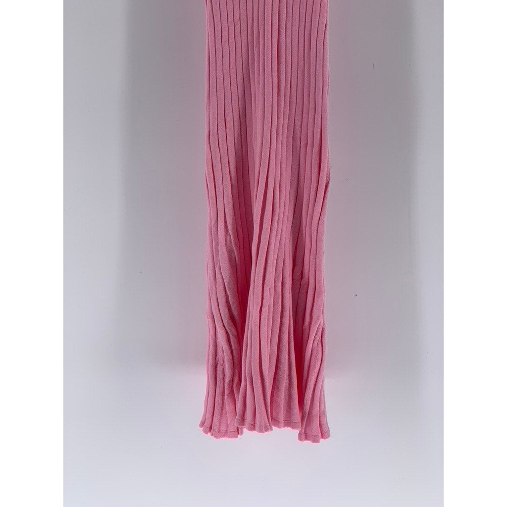 SOLID & STRIPED Women's Light Pink The Aubrey Ribbed V-Neck Maxi Dress SZ S