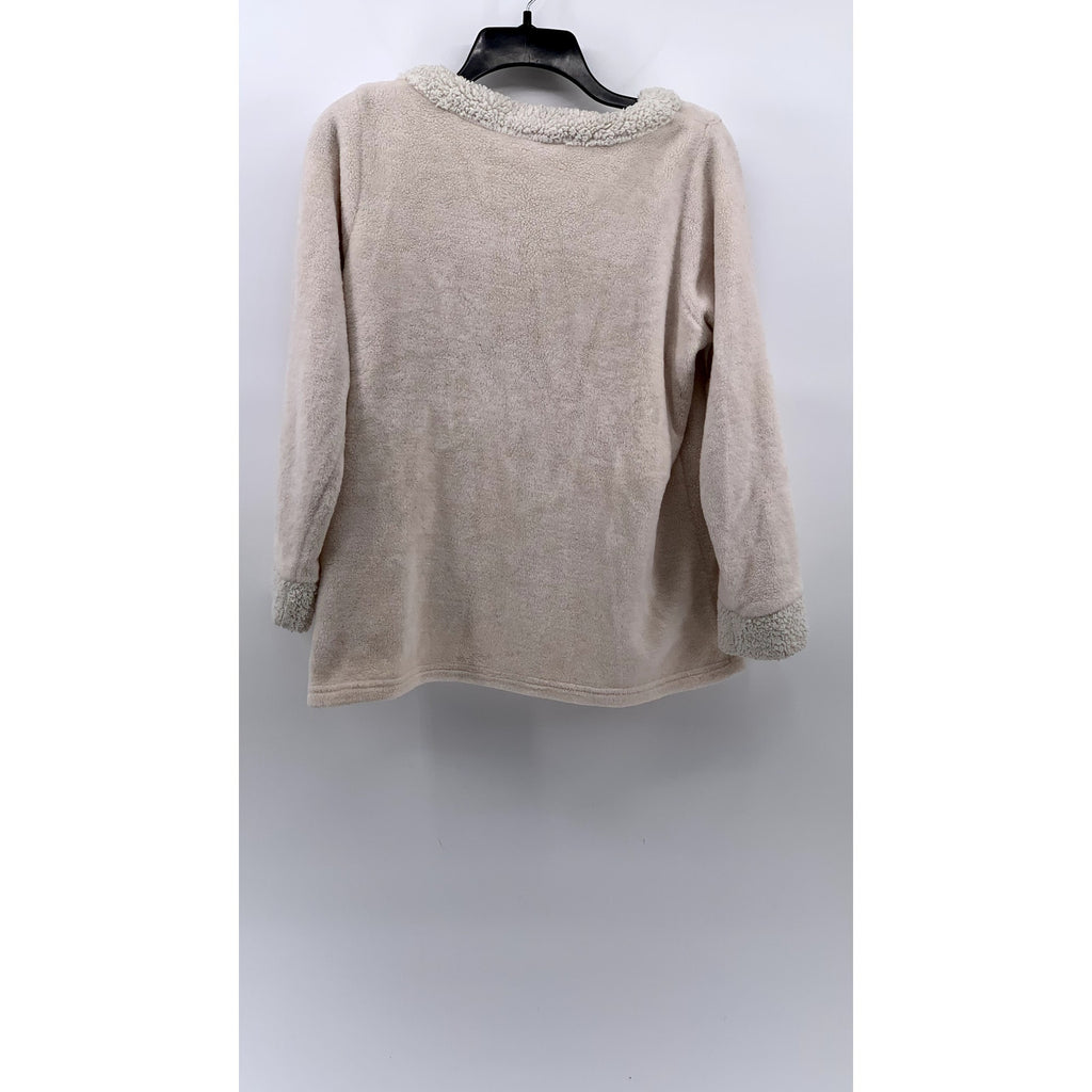 LOVE HIP Women's Light Pink Fleece Sherpa Lined Crewneck Sweater SZ M-L