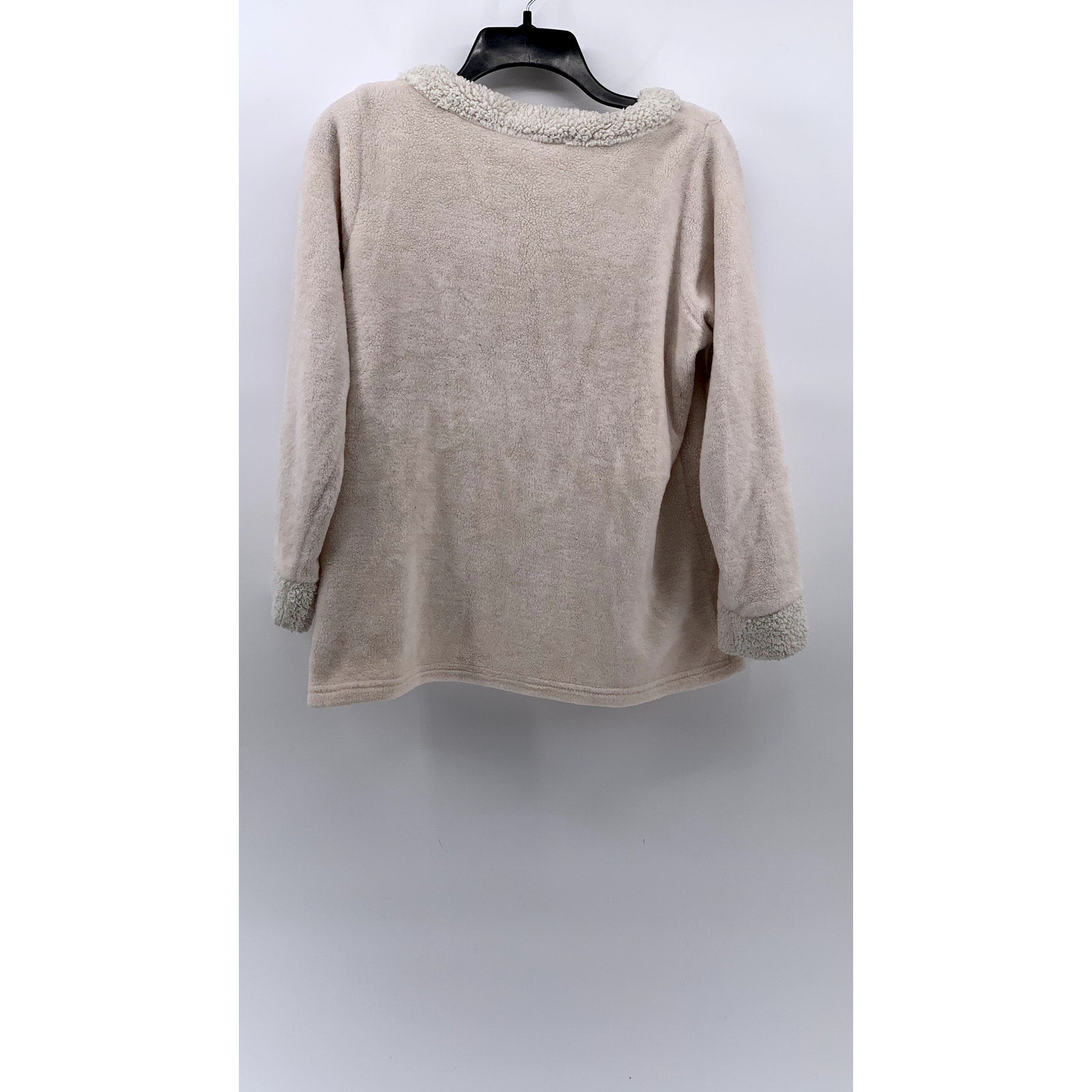 LOVE HIP Women's Light Pink Fleece Sherpa Lined Crewneck Sweater SZ M-L
