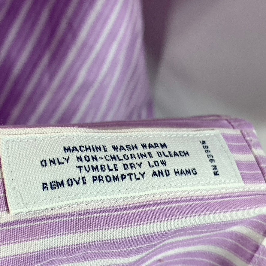 BROOKS BROTHER 346 Women's Purple Striped Fitted Non-Iron Button-Up Top SZ 16