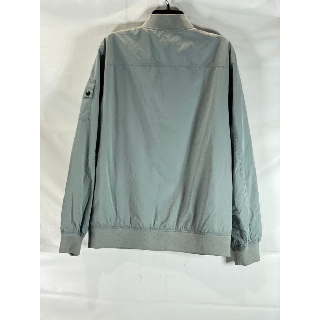 EDGAR + ASH Men's Gray Full-Zip Windbreaker Bomber Jacket SZ M