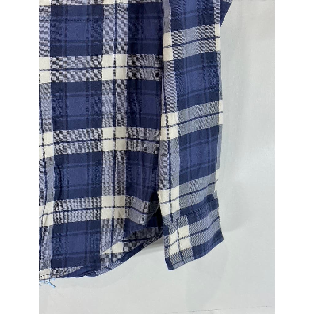 ABERCROMBIE & FITCH Men's Blue Plaid Button-Down Long Sleeve Shirt SZ XS