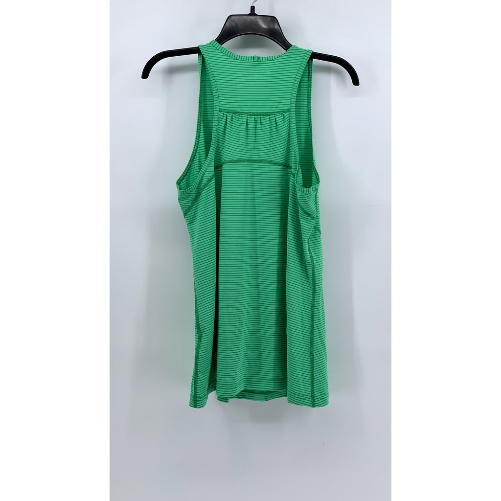 KIRKLAND SIGNATURE Women's Green Striped Scoop-Neck Tank SZ L