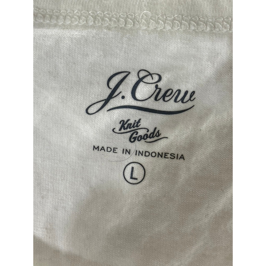 J. CREW Women's White Solid Crewneck Tie-Back Tank Top SZ L