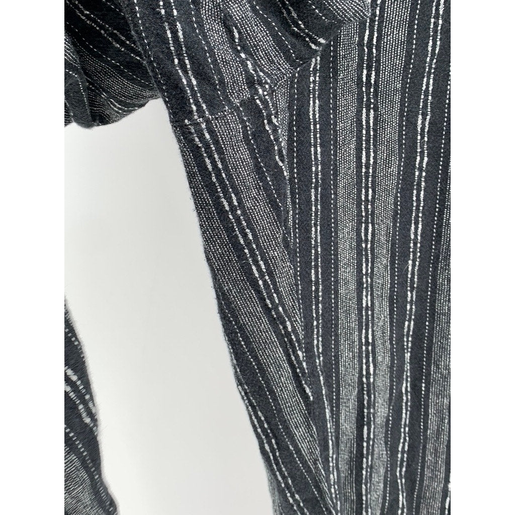 BRIGGS Women's Black Striped Straight Leg Pants SZ L