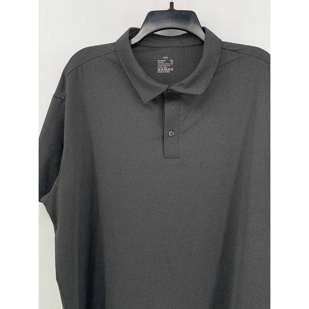 UNBRANDED Men's Charcoal Gray Short Sleeve Regular Fit Polo Shirt SZ 2XL