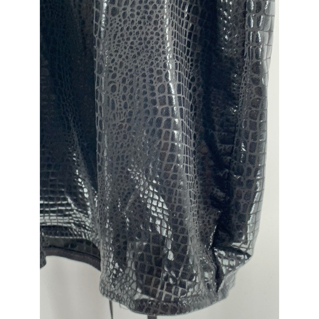 JUST SEXY Women's Black Snake Skin Bustier Spagetti Strap Lingerie Dress SZ S