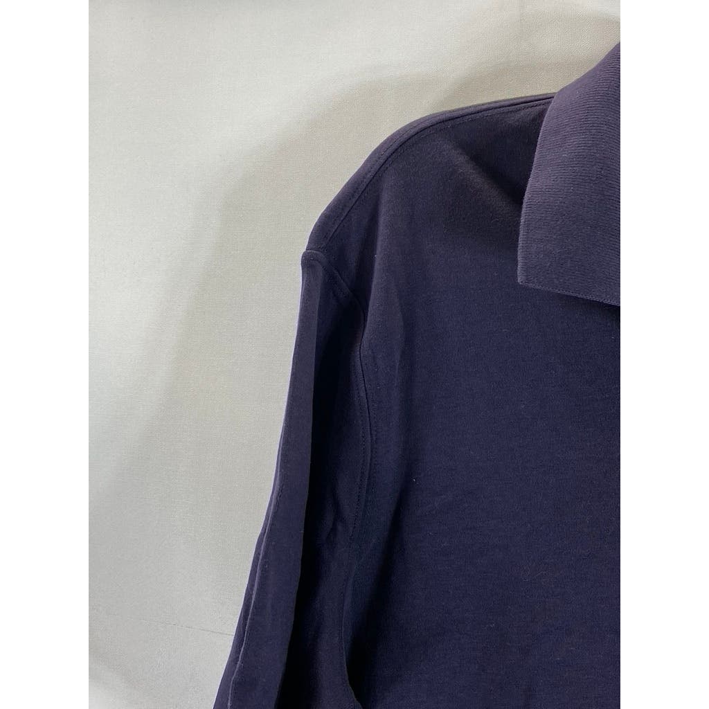 LANDS' END Men's Tall Navy Supima Cotton Short Sleeve Polo Shirt SZ L/T