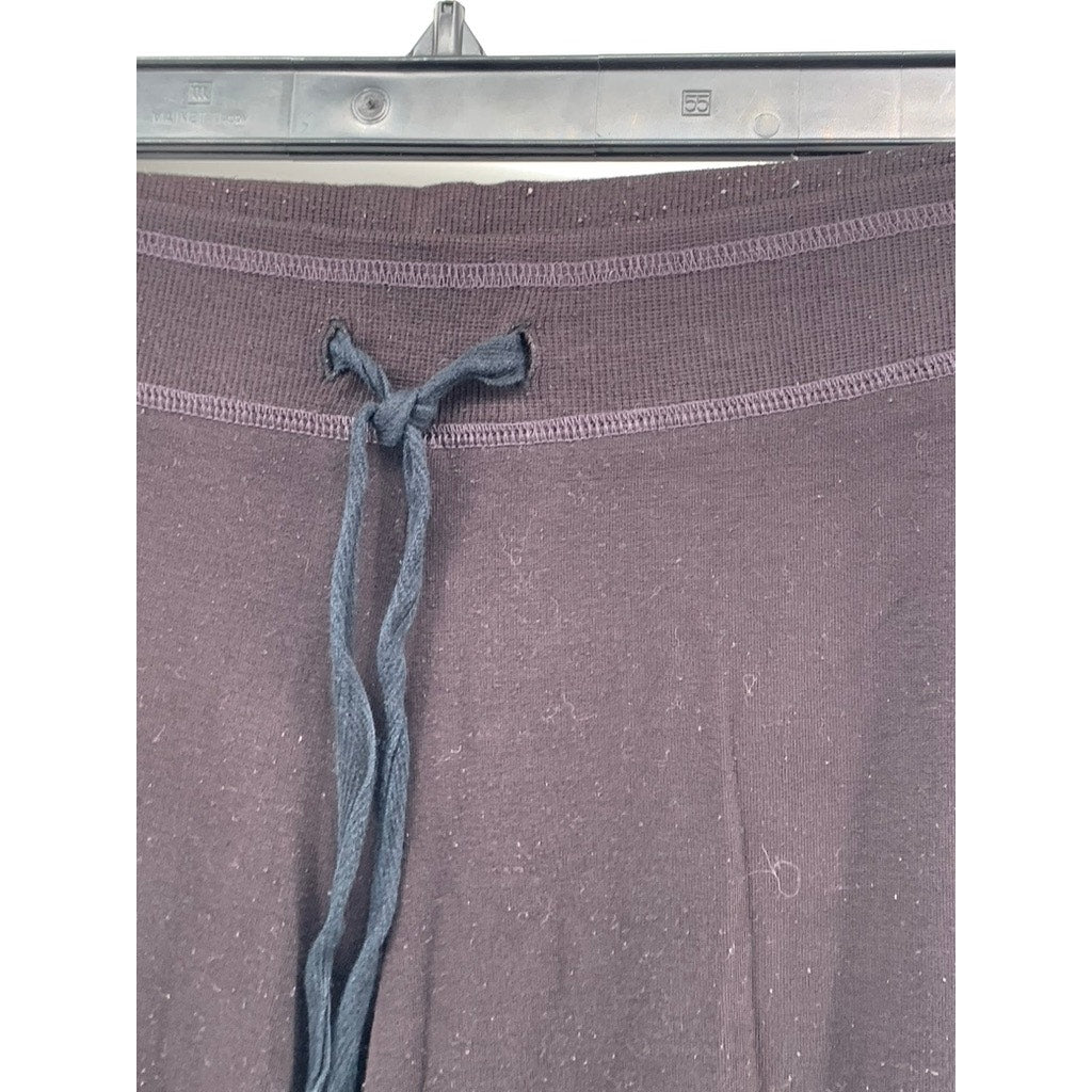 CYNTHIA ROWLEY Women's Washed Black Drawstring Wide-Leg Sweatpants SZ S