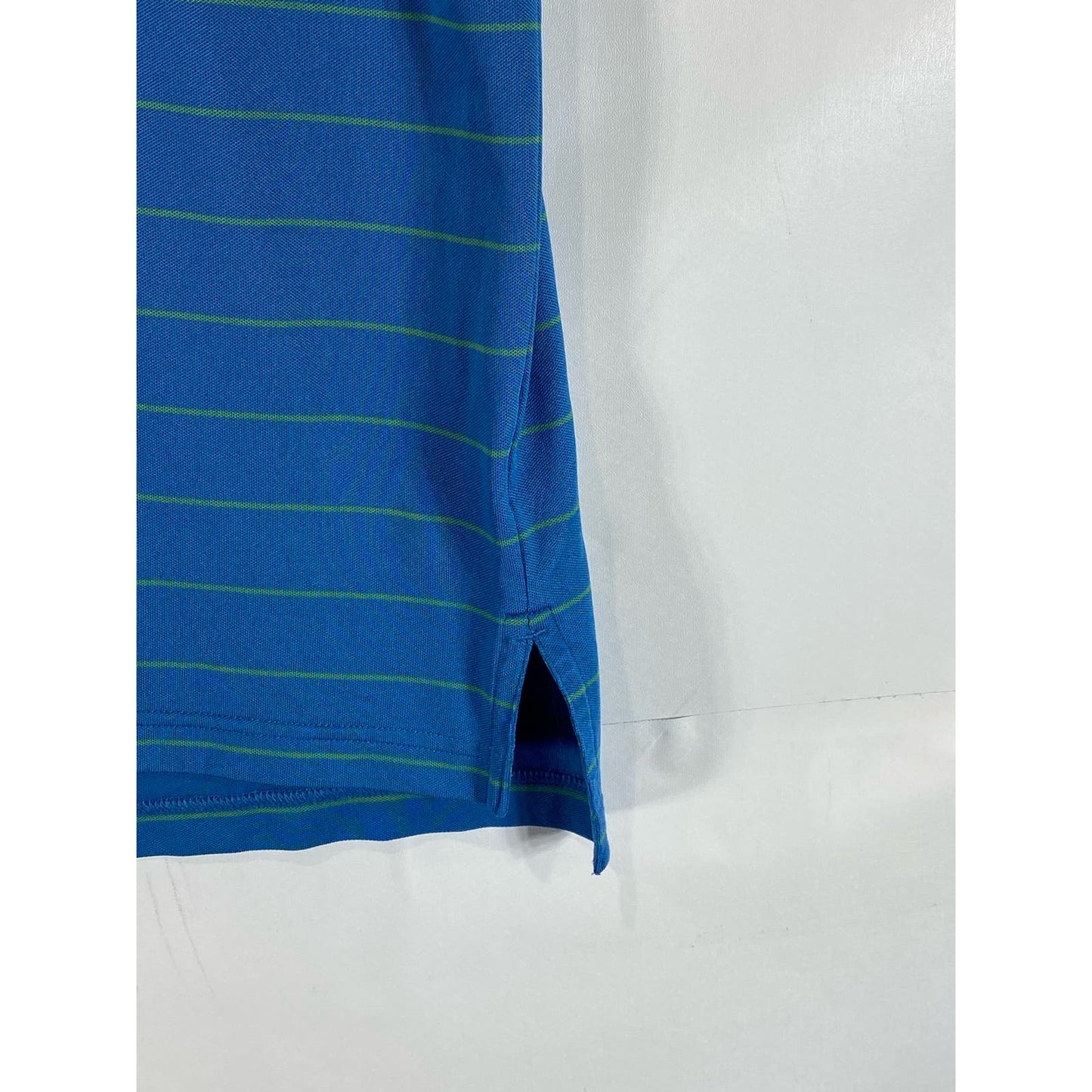 PETER MILLAR Men's Blue/Green Stripe Summer Comfort Short Sleeve Polo Shirt SZ S