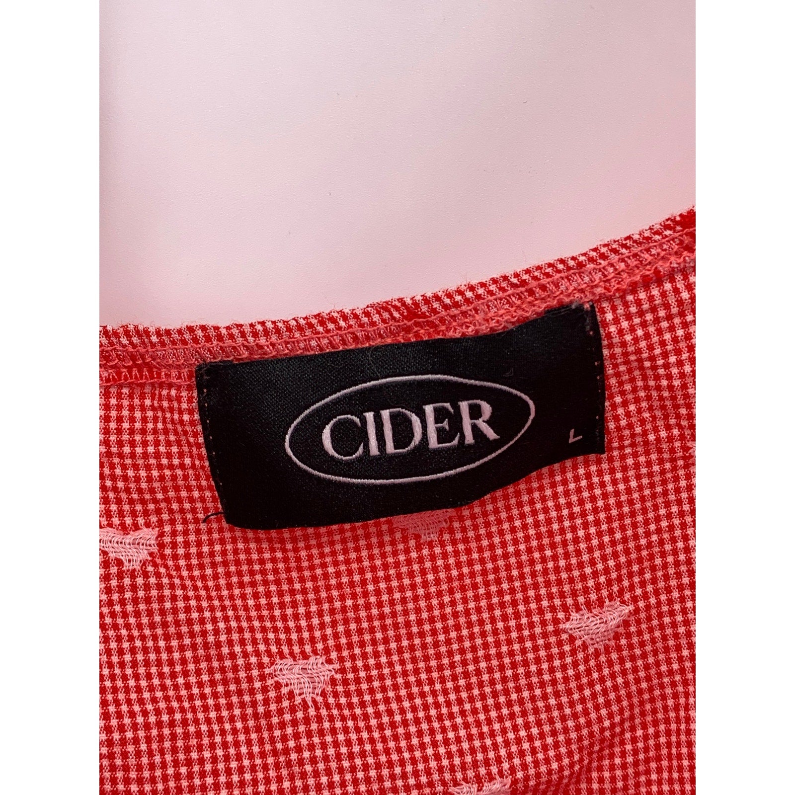 CIDER Women's Red Embroidered Heart Straight-Neck Ruffle Sleeve Crop Top SZ L(8)